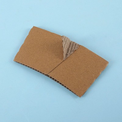 一次性牛皮纸瓦楞杯套隔热防烫现货加厚奶茶咖啡纸套杯托logo批发图5