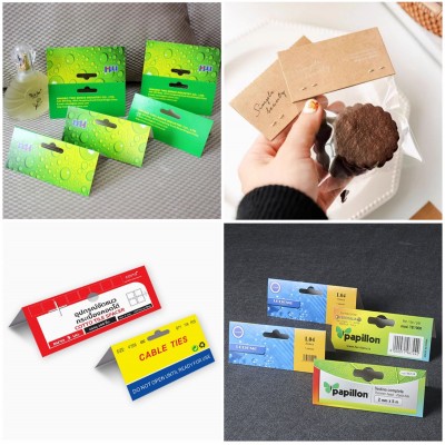 卡头纸卡印刷定制吸塑纸卡头对折卡纸背卡挂卡吊牌 彩色卡头纸片图3