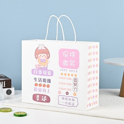 烘焙手提袋定做各行各业通用大小做250克食品级白卡纸可彩印logo图2