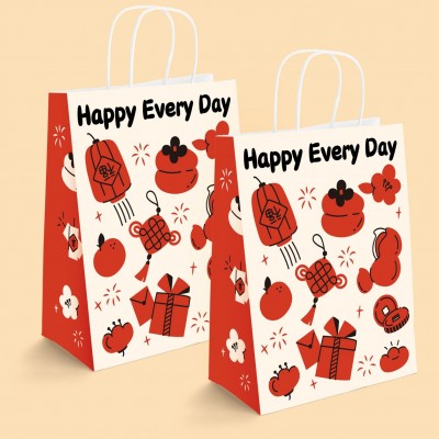 烘焙手提袋定做各行各业通用大小做250克食品级白卡纸可彩印logo图4