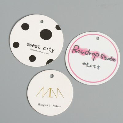 牛皮纸圆形吊牌现货白色黑卡烘焙面包小纸卡服装价格女装 挂牌定制图4