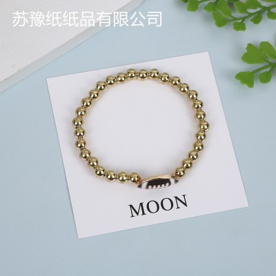 月亮卡牛皮纸手链手串转运饰品卡纸印刷包装高档黑色简约时尚通用图3