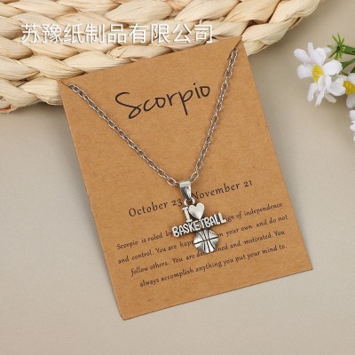 亚马逊7*9cm牛皮纸外贸12星座项链卡片饰品包装首饰卡纸批发图2