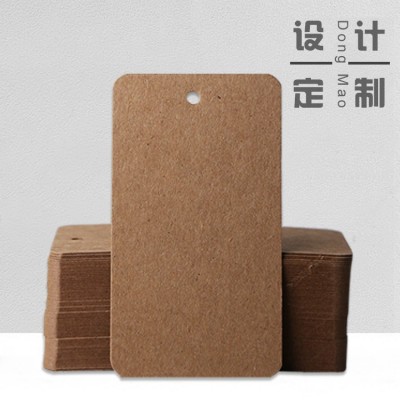 空白牛皮纸吊牌现货设计印刷黑卡衣服吊牌定制高级感女装吊卡定做