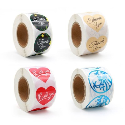 thank you心形礼品封口贴小批量定 制感谢装饰贴DIY礼物装饰贴纸图2