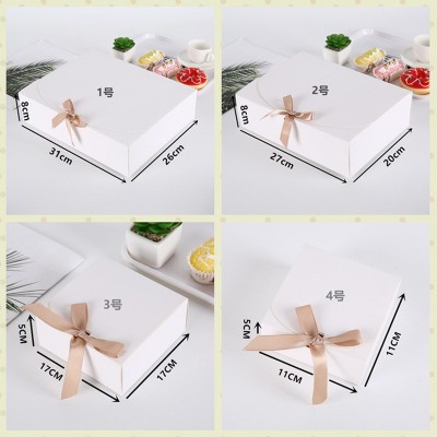 批发现货翻盖牛皮白卡纸西点礼盒蝴蝶结盒马卡龙组合包装 盒子定图4