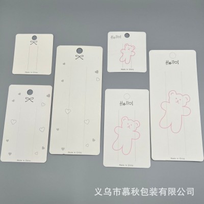 可爱小熊发夹卡纸批发卡片发饰展示卡极简蝴蝶结饰品配件D图4