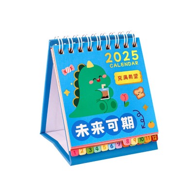 卡通熊猫烫金台历创意励志文字桌面小摆件月历学生礼品2025年日历图5