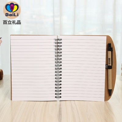定制线圈笔记本商务企业礼品A4A6A5A6活页牛皮纸螺旋yo 线圈本带笔图2