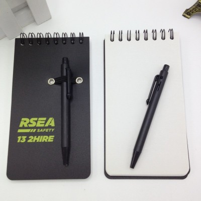 厂家现货上翻带笔迷你口袋小本子防水小巧随身黑色PPa7线圈笔记本