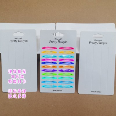 头饰品BB边夹卡纸 一字夹纸卡 布艺儿童小卡夹蝴蝶结发带包装卡纸图2