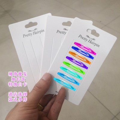 头饰品BB边夹卡纸 一字夹纸卡 布艺儿童小卡夹蝴蝶结发带包装卡纸图3