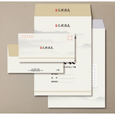 定制企业办公中式西式信封信纸装发票袋彩色牛皮纸信封文件袋印刷