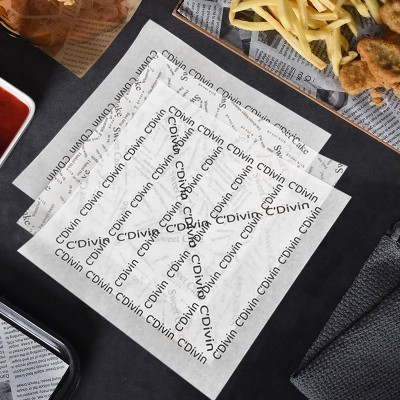 烘焙托盘加厚防油纸油炸垫纸美式英文报纸吸油纸薯条汉堡面包纸图3