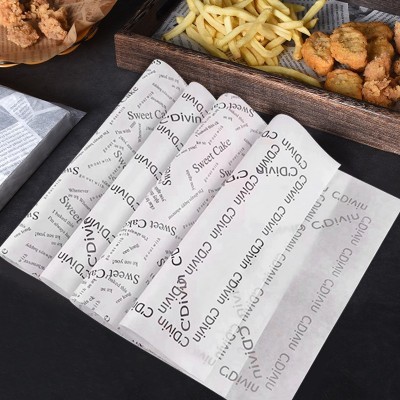 烘焙托盘加厚防油纸油炸垫纸美式英文报纸吸油纸薯条汉堡面包纸图2