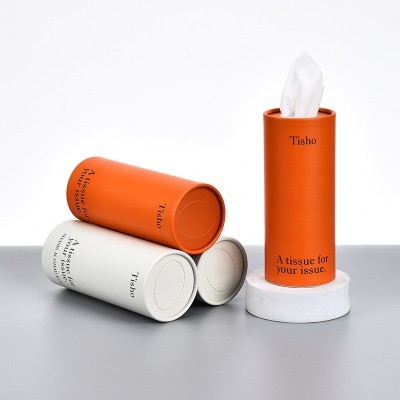 车载纸巾筒定制批发纯色纸巾筒原木浆餐饮4s店餐巾纸圆筒抽纸定做图2