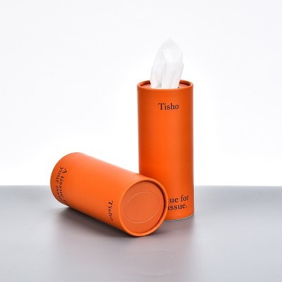 车载纸巾筒定制批发纯色纸巾筒原木浆餐饮4s店餐巾纸圆筒抽纸定做图5