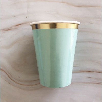 亚马逊一次性纸杯彩色加厚咖啡杯冷饮杯环保材料儿童家用杯子现货图3