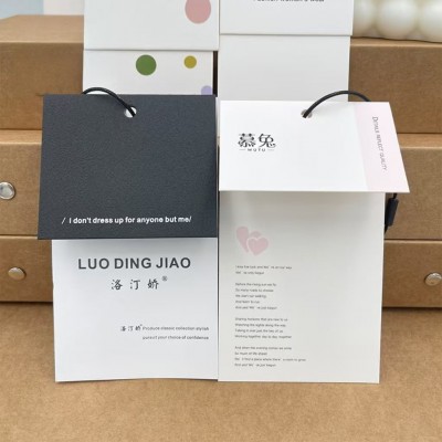 服装吊牌高端棉卡特种纸异型设计印刷香草纸铜版纸简约女装图4
