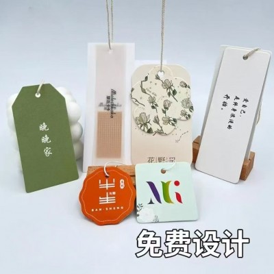 服装吊牌高端棉卡特种纸异型设计印刷香草纸铜版纸简约女装图5