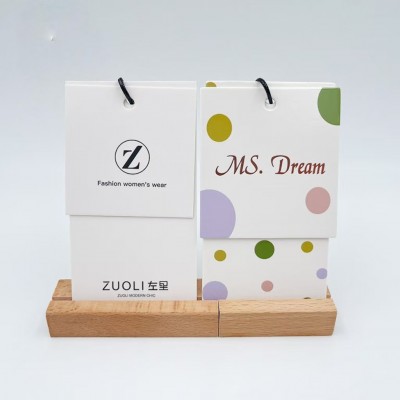 服装吊牌高端棉卡特种纸异型设计印刷香草纸铜版纸简约女装图3