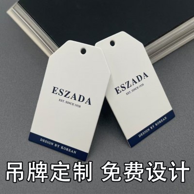 服装吊牌铜版纸设计印刷男女装黑白卡纸彩印烫金高端通用牛仔吊牌图5