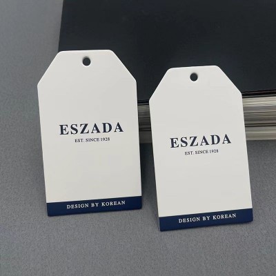 服装吊牌铜版纸设计印刷男女装黑白卡纸彩印烫金高端通用牛仔吊牌图2