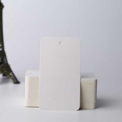 现货空白牛皮纸服装定吊牌制衣服卡纸商标吊牌 白卡纸小 吊卡标签图3