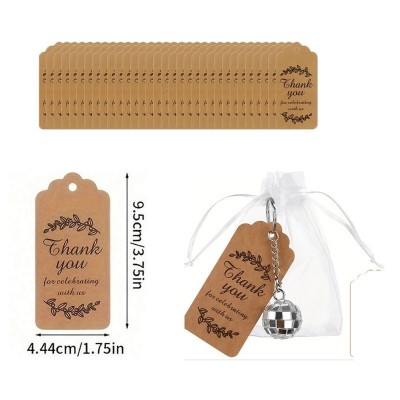 跨境卡片牛皮色感谢吊卡挂牌挂饰吊牌thank you节日祝福礼品贺卡图2