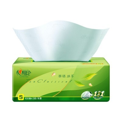 心相印抽纸5包一提装100抽茶语纸巾家用面巾纸卫生纸批发 代发包邮图3