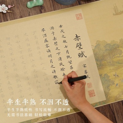 苏轼赤壁赋毛笔字帖长卷毛笔手抄全篇描红小楷钢笔式临摹软笔仿古图3