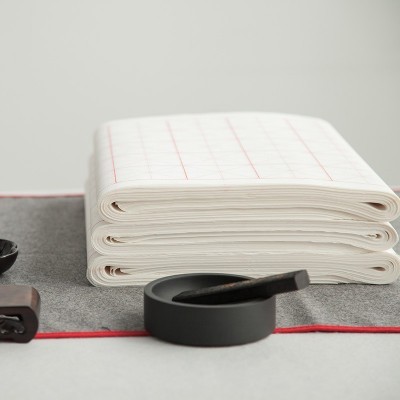 空白加厚米字格宣纸初学者半生半熟练毛笔字书法专用练习纸生宣纸图2