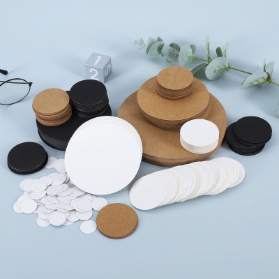 圆形黑白色牛皮卡纸多种规格绘画卡纸儿童美术彩铅250g硬厚纸现货图2