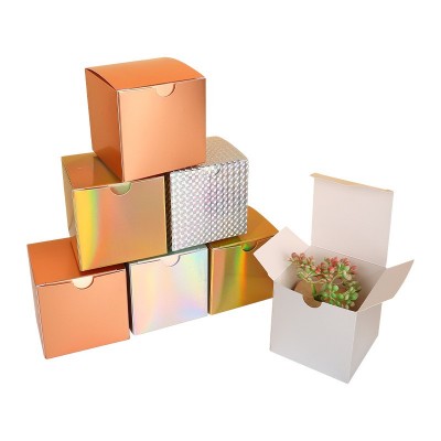 正方形七彩镭射糖果小纸盒香薰包装盲盒空盒圣诞节装饰包装 盒定制  10+条评价图2