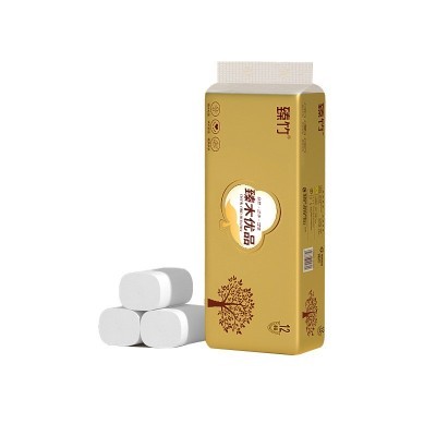 新人专享臻木12卷原生木浆实心卷纸家用整箱实惠装批发厕纸卫生纸图4