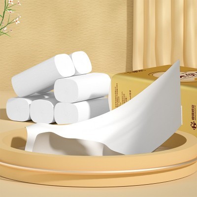 新人专享臻木12卷原生木浆实心卷纸家用整箱实惠装批发厕纸卫生纸图2