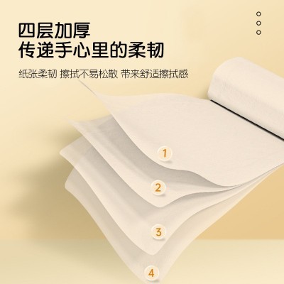 外贸卷纸卫生纸5斤大量批家用4层加厚本色纸巾厕所擦手纸无芯卷纸图4