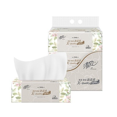 清风超质感抽纸3层110抽每提3包面巾纸餐巾纸纸巾抽纸学 生宿舍用图5
