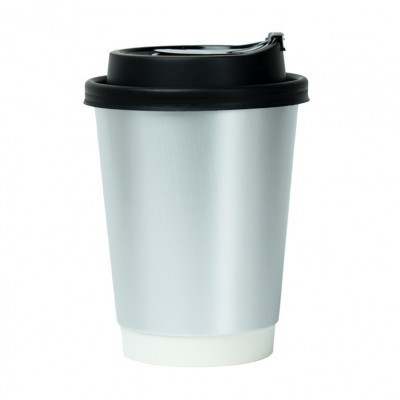 一次性ins风银色奶茶咖啡热饮纸杯双层商用银卡外卖打包银箔纸杯图4