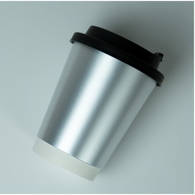 一次性ins风银色奶茶咖啡热饮纸杯双层商用银卡外卖打包银箔纸杯