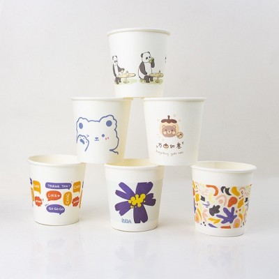 一次性200ml热饮卡通杯子批发加厚50只/装办公室家用可爱饮水纸杯图4