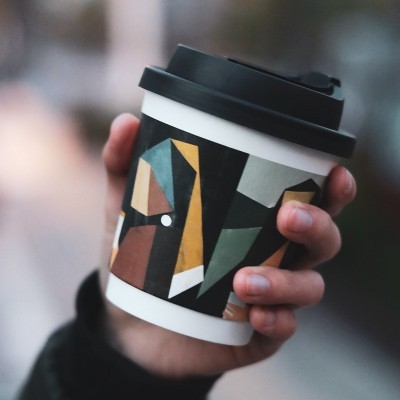 一次性咖啡杯带盖咖啡杯子奶茶热饮外带外卖杯打包杯纸杯l ogo图4