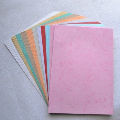 A4彩色平皮纹装订纸180g 彩色卡纸儿童手工DIY折纸胶装装订纸现货图2
