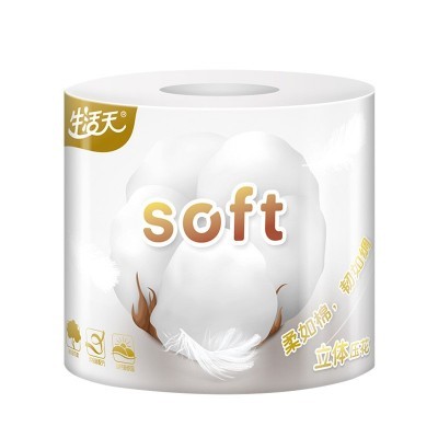 生活天4层110g酒店家用厕纸立体压花卷筒纸巾卫生纸小卷纸大量批图2