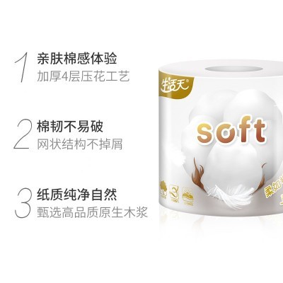 生活天4层110g酒店家用厕纸立体压花卷筒纸巾卫生纸小卷纸大量批图5