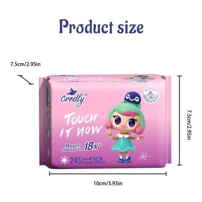 半糖少女超薄透气卫生巾日用夜用加长姨妈巾厂家批发跨境外贸图5