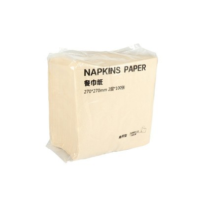 环保原浆本色一次性餐巾纸酒店压花方形纸巾商用定 制logo230*230图5
