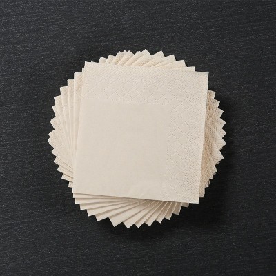 环保原浆本色一次性餐巾纸酒店压花方形纸巾商用定 制logo230*230图2