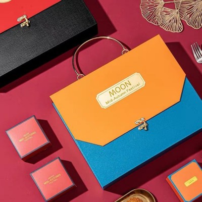 新款中国风中秋月饼礼盒创意提手方形分格式月饼礼品包装盒定 制图3