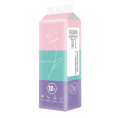 家用卷纸12卷一提厂家批发卫生纸原木厕所用纸擦手纸4层纸巾代发图4